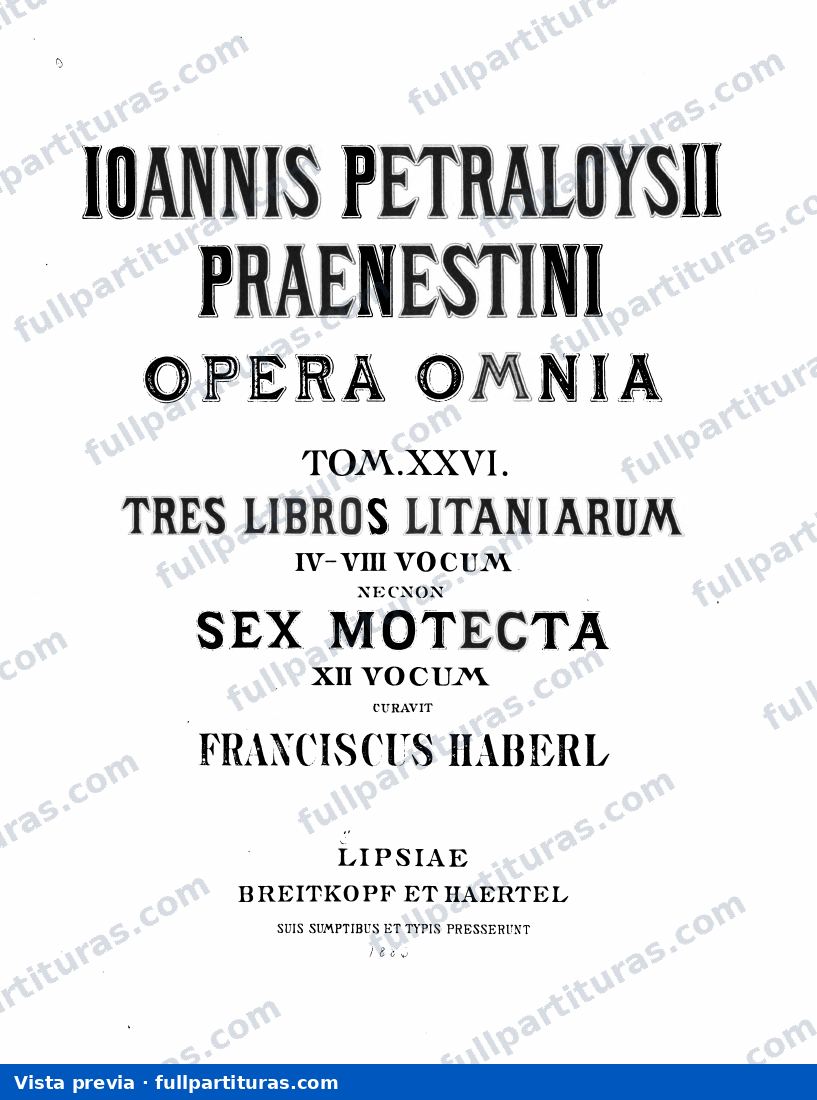 Litaniarum et Sex Motecta — preview