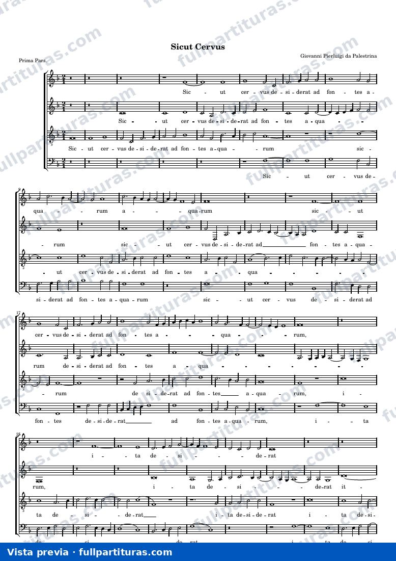 Sicut cervus — vista previa