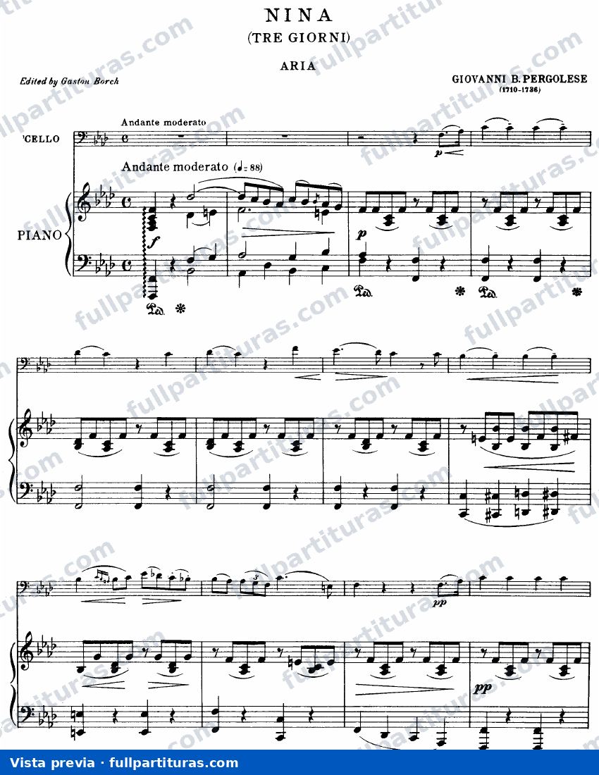 Arreglo para violoncello — preview