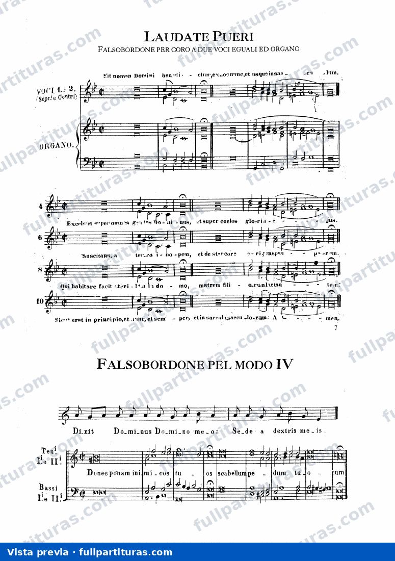 Falsobordoni (Laudate Pueri) — preview