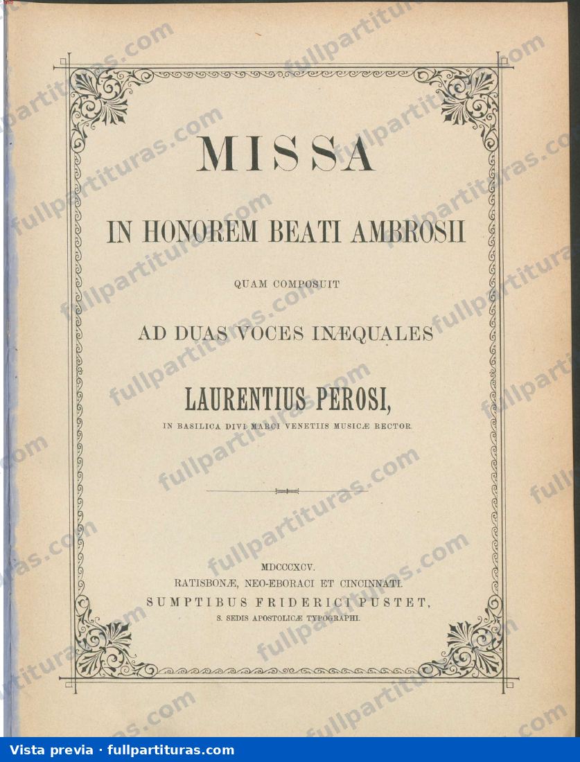 Missa in honorem Beati Ambrosii — preview