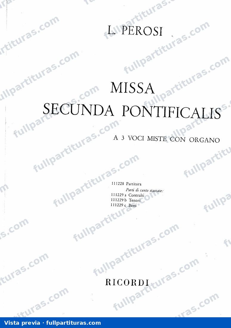 Missa Secunda Pontificalis — preview