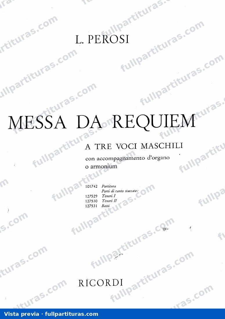 Requiem a tre voci maschili — preview