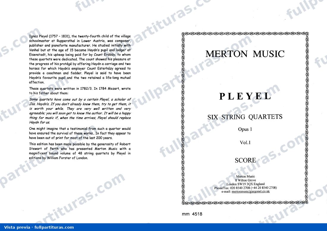 3 Cuartetos de cuerda Op.1 — preview