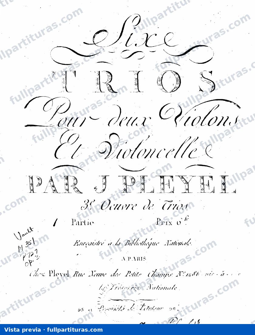 3 Tríos de cuerdas Op. 3: Violín I — preview