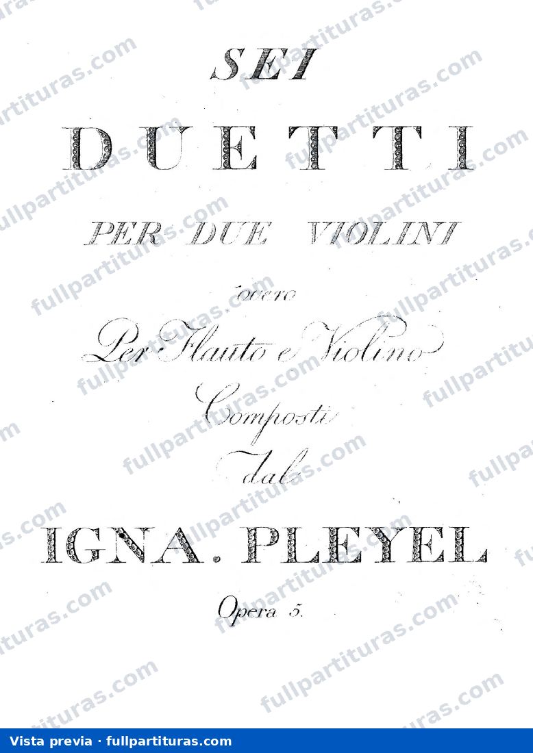 3 Tríos de cuerdas Op. 3: 6 Duos para dos violines o violín y flauta Op. 5 — preview