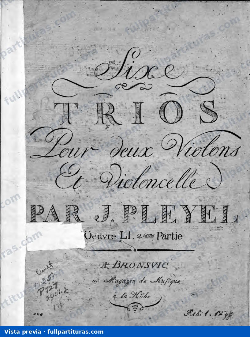 6 Tríos de cuerdas Op. 51: Violín I — preview