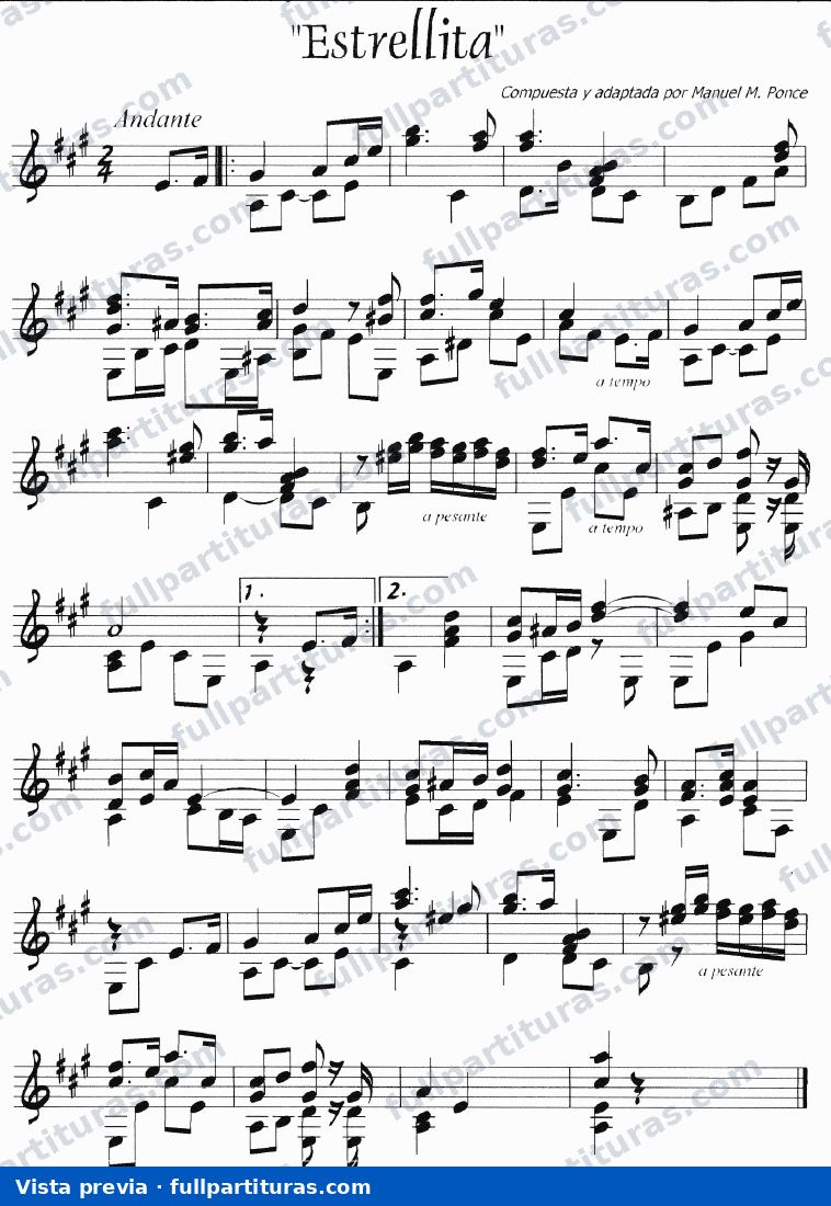 Estrellita: Versión para guitarra — Vorschau