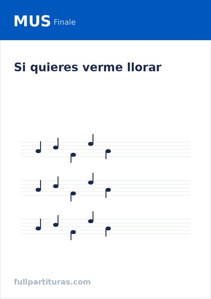 Si quieres verme llorar — Vorschau
