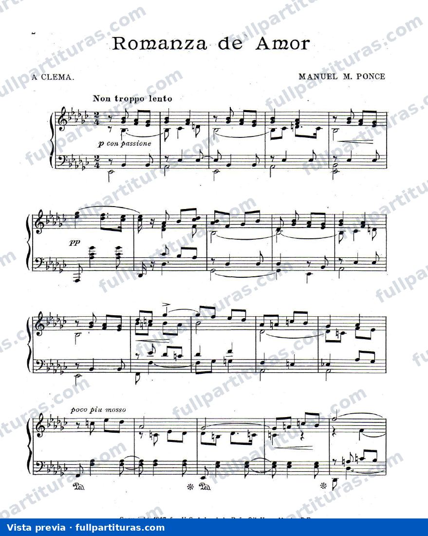 Romanza de Amor — vista previa