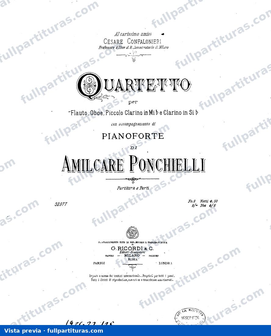 Quartetto for 4 Winds with Pianoforte — Vorschau