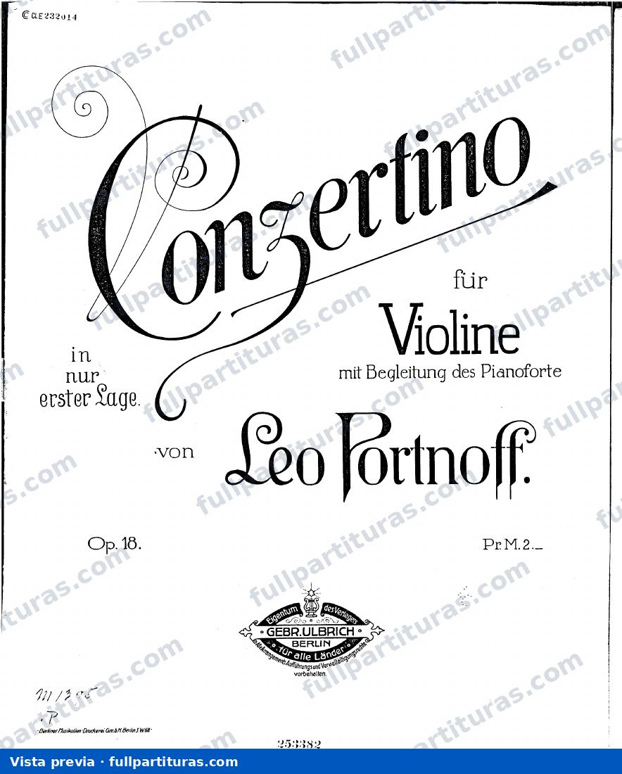 Violin Concerto, Op.18 — preview