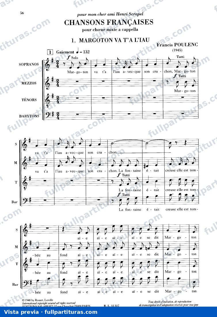 8 Chansons françaises, FP 130 — preview