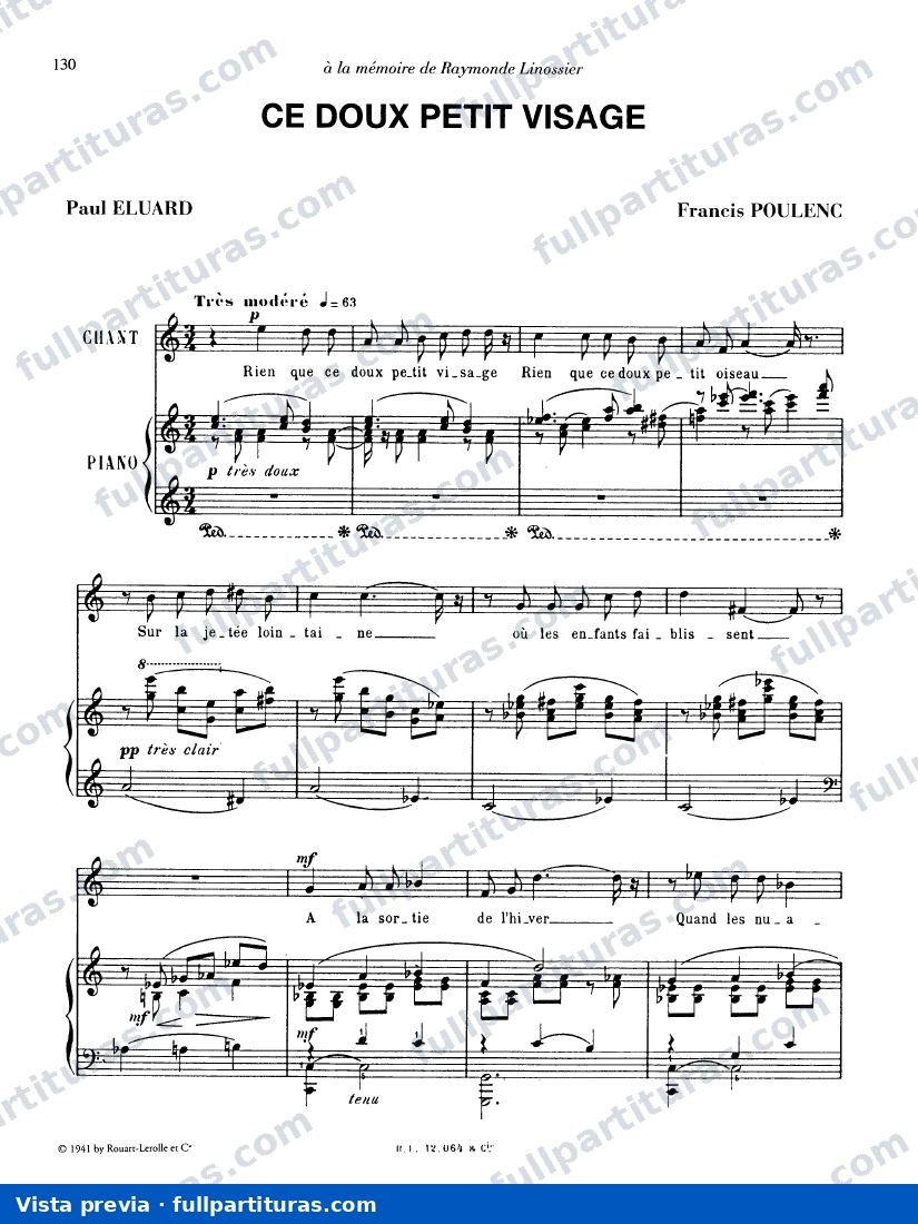 Ce doux petit visage, FP 99 — preview