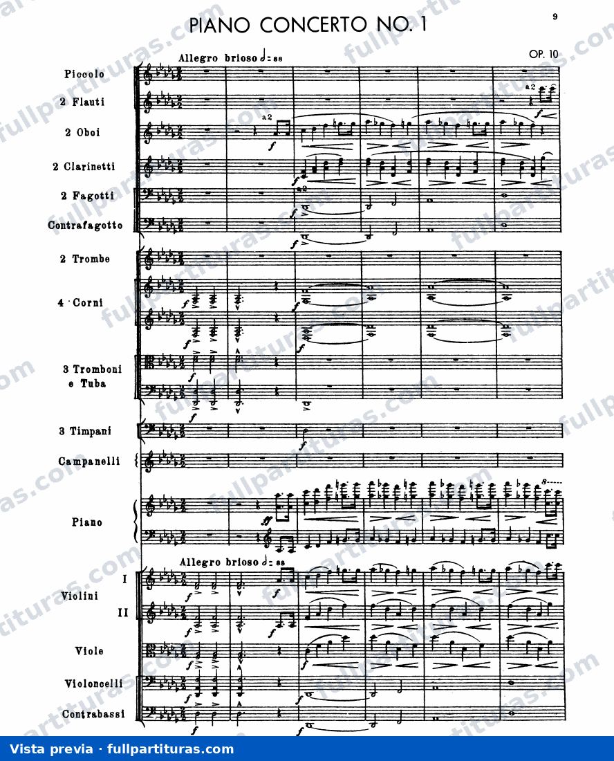 El amor por tres naranjas, Op.33: Concierto para piano No.1, Op.10 — preview