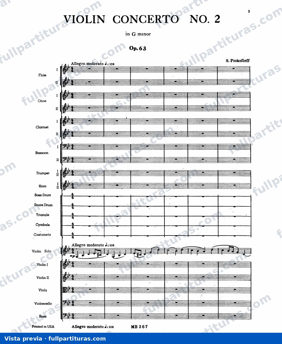 Violin concerto Nº 2, Op. 63 — preview