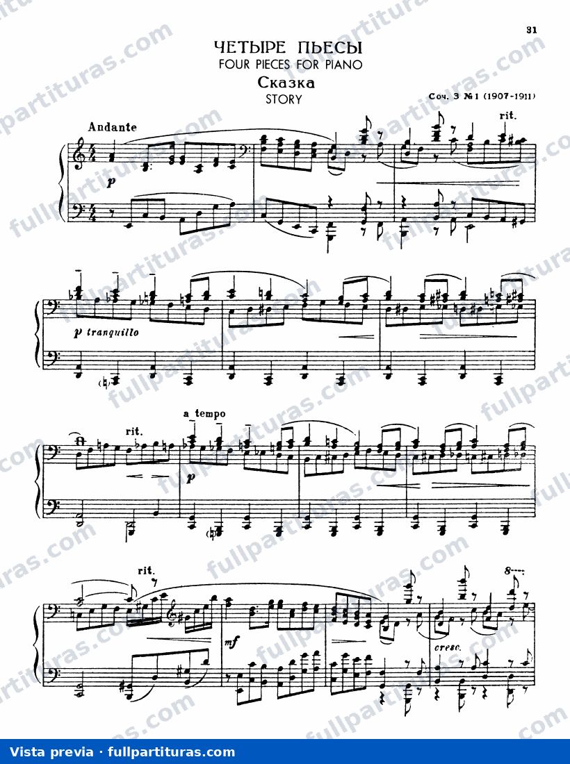 4 Piezas para Piano, Op.3 — preview