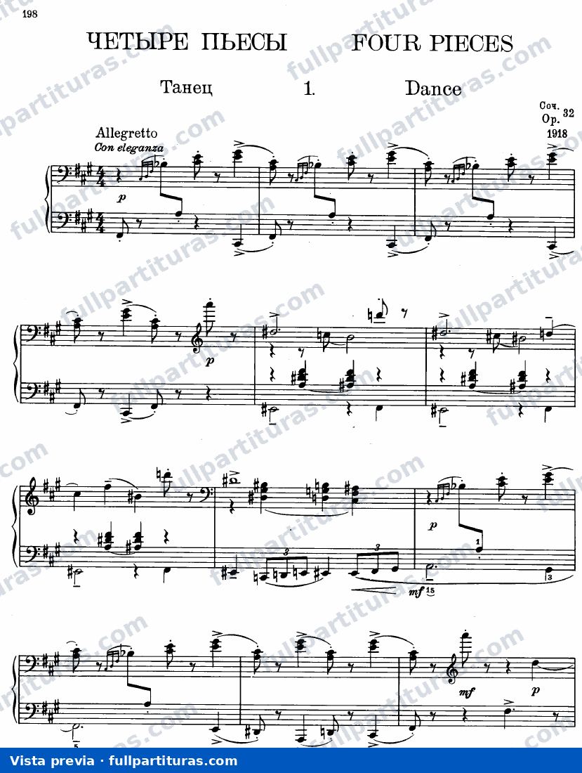 4 Piezas para Piano, Op.32 — preview