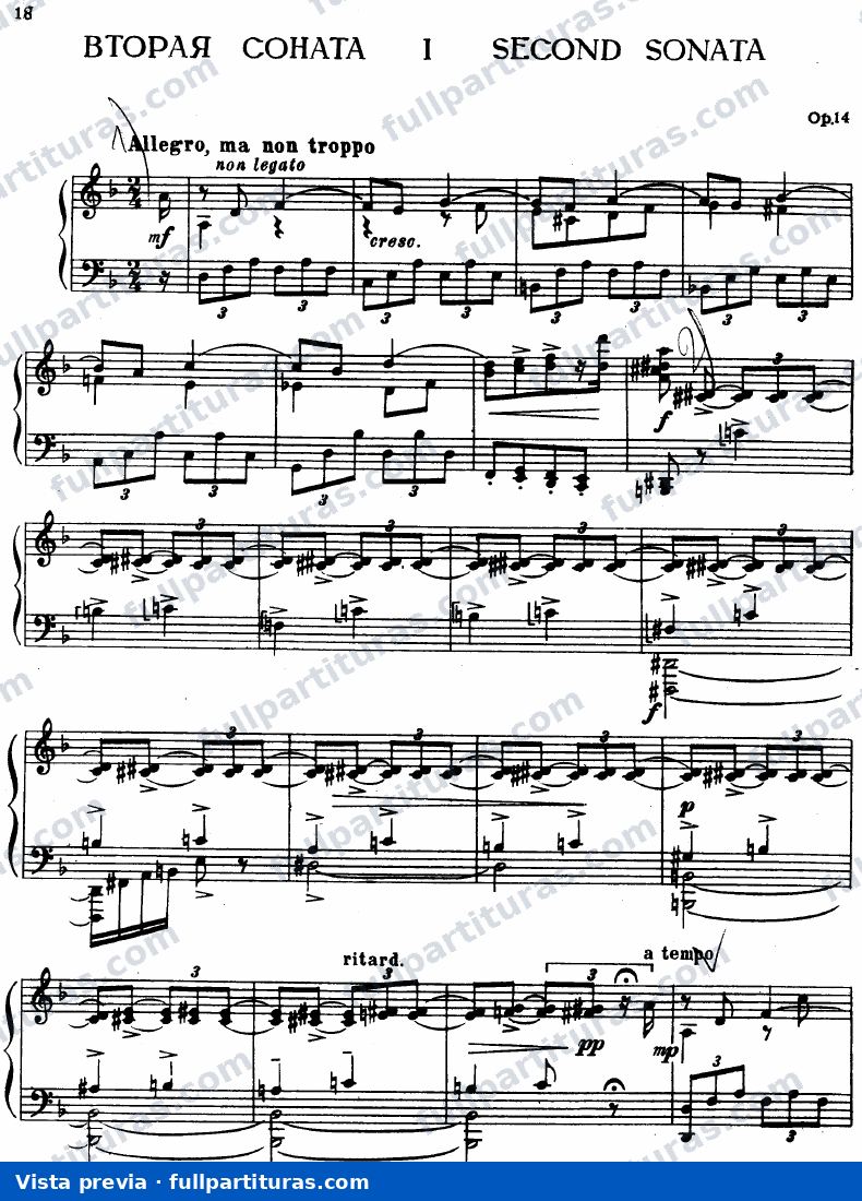 Sonata para piano No.2, Op.14 — preview