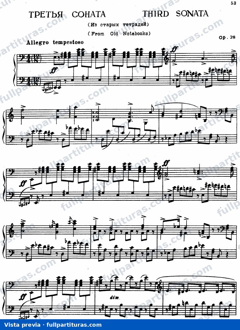 Sonata para piano No.3, Op.28 — preview