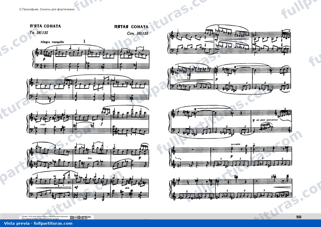 Sonata para piano No.5, Op.38/135 — preview