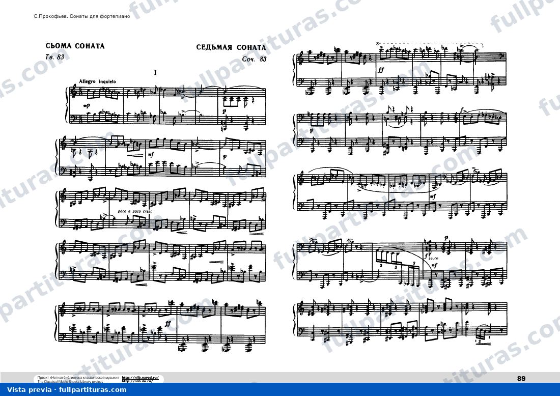 Sonata para piano No.7, Op.83 — preview