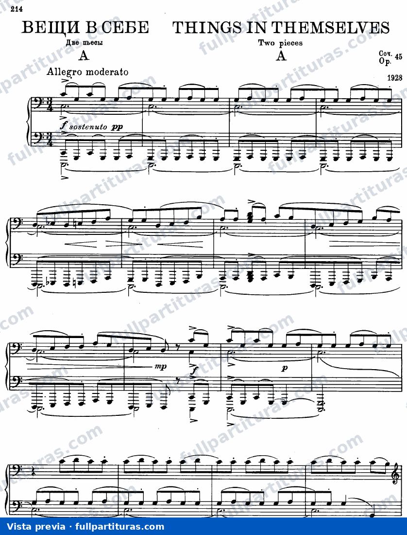 Things in Themselves, Op.45 — preview