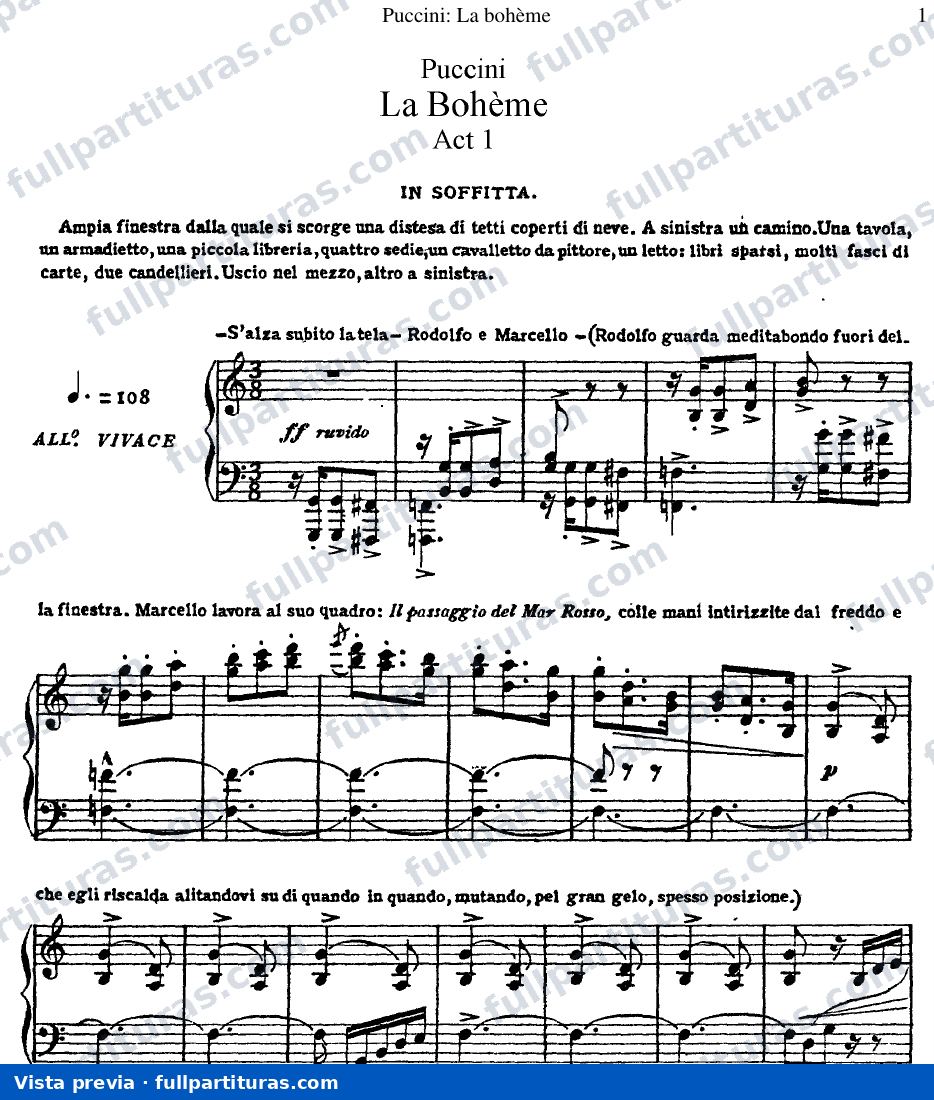 La Bohème: Versión con acc. de piano — preview