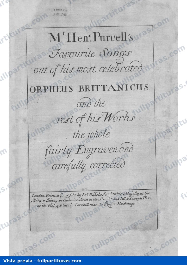 Diez Sonatas en cuatro partes: Orpheus Britannicus II — preview