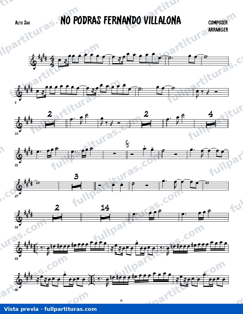 No podrás (Alto Sax) — vista previa