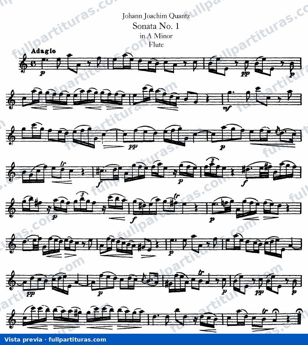 Sonata Nº 1 en La menor para Flauta y continuo — preview