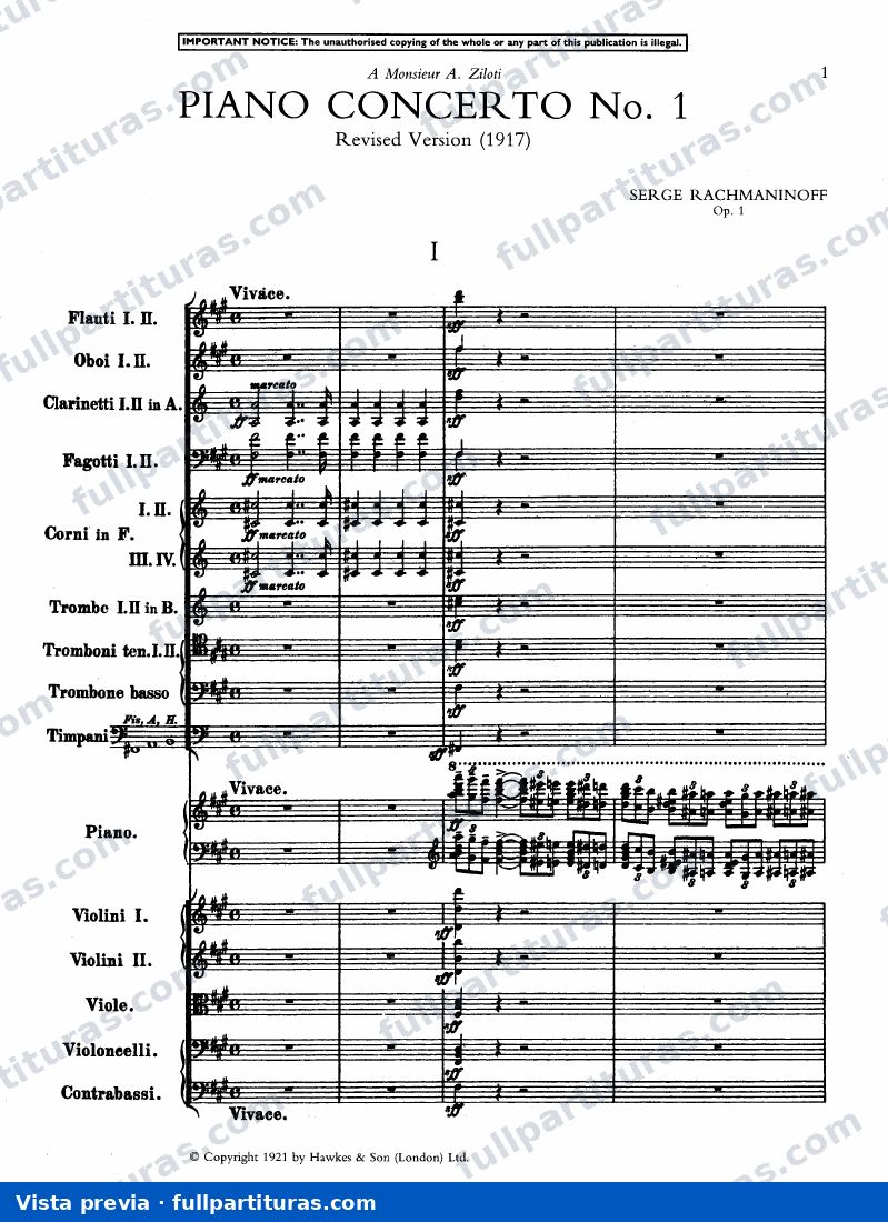 Piano Concerto No.1, Op.1 — preview