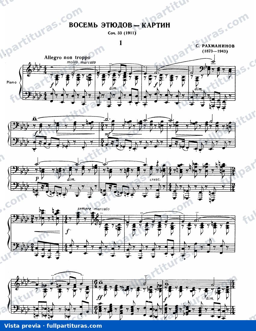 Etudes-tableaux, Op.33 — preview