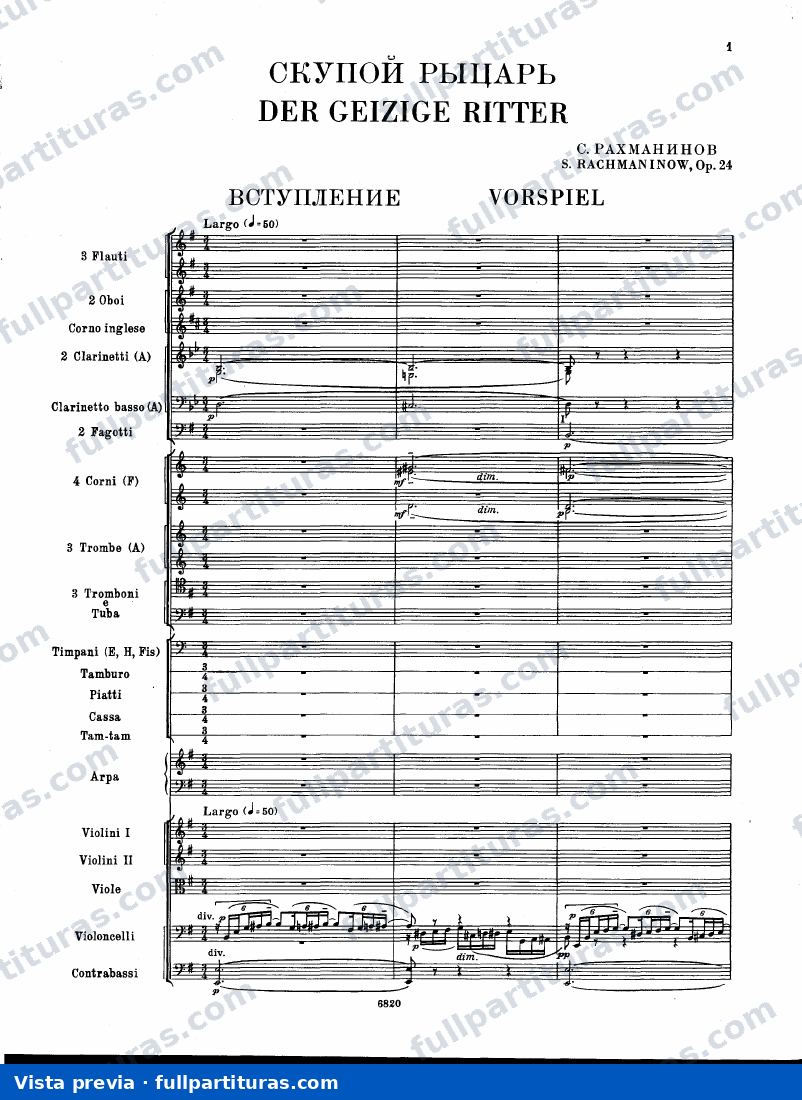 The Miserly Knight, Op.24 — preview