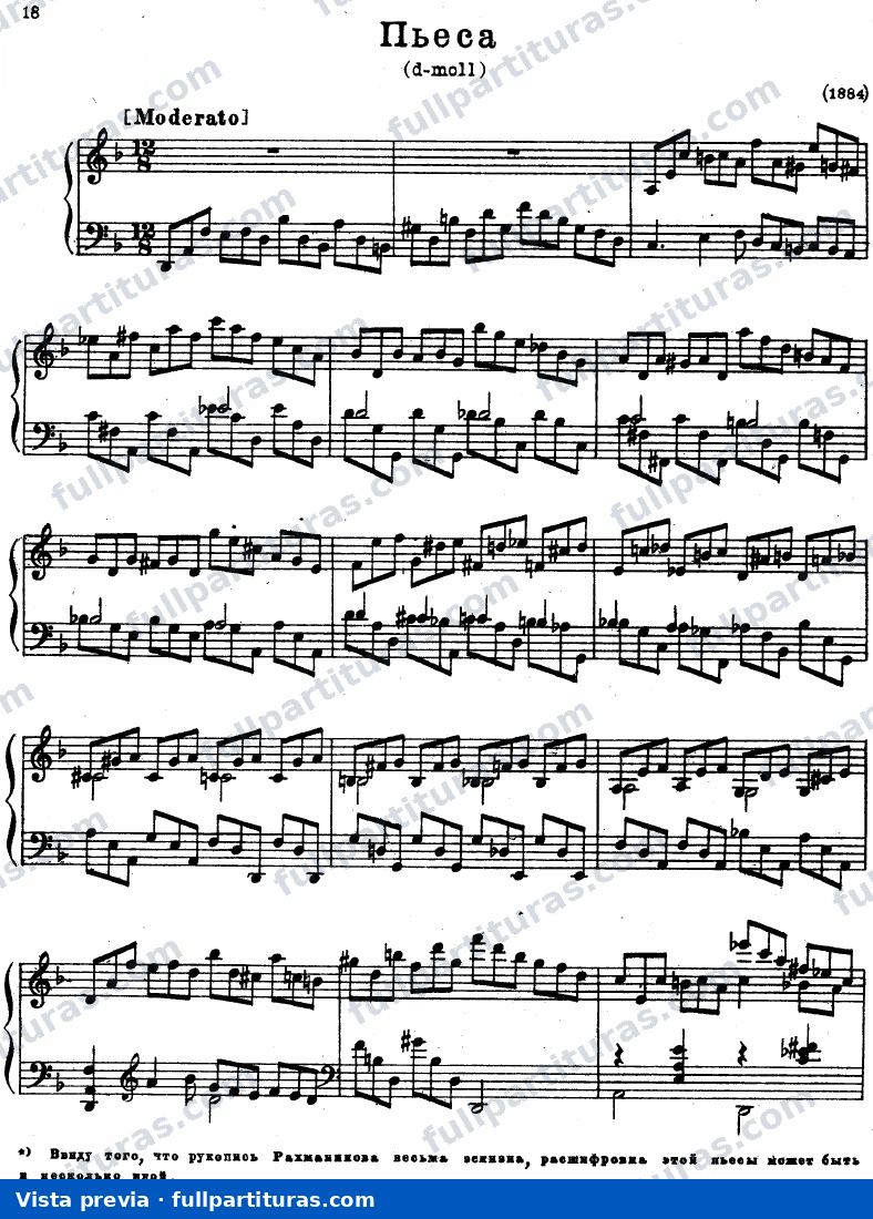 Piano Piece in D minor — preview