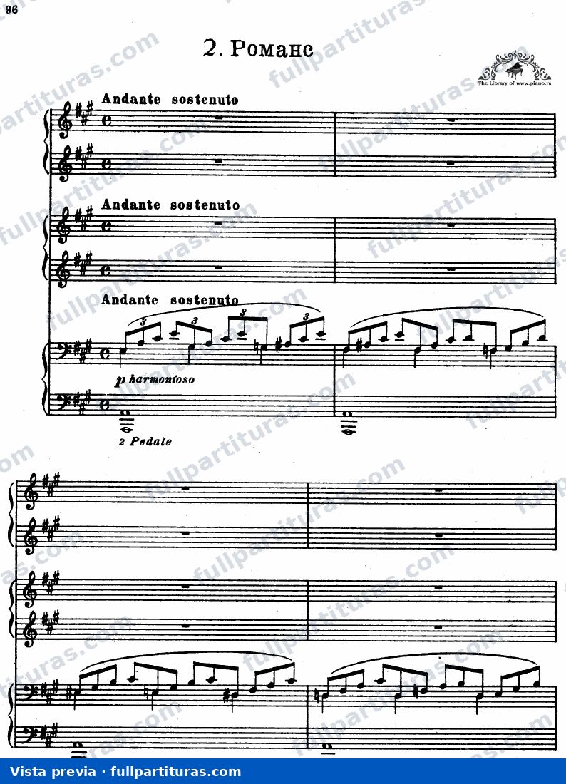 2 Pieces para 6 manos: Romance en La mayor — preview