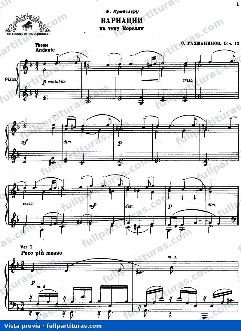 Suite No.2, Op.17: Variaciones sobre un tema de Corelli Op.42 — preview