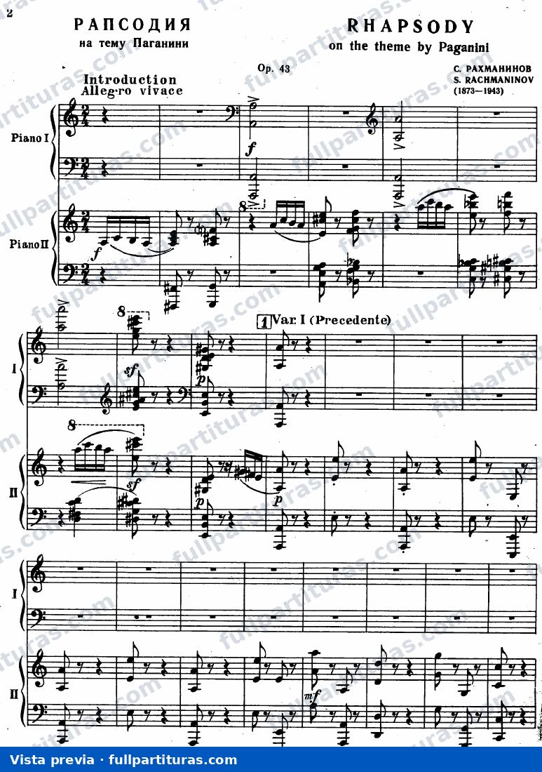 Suite No.2, Op.17: Version para dos pianos — preview