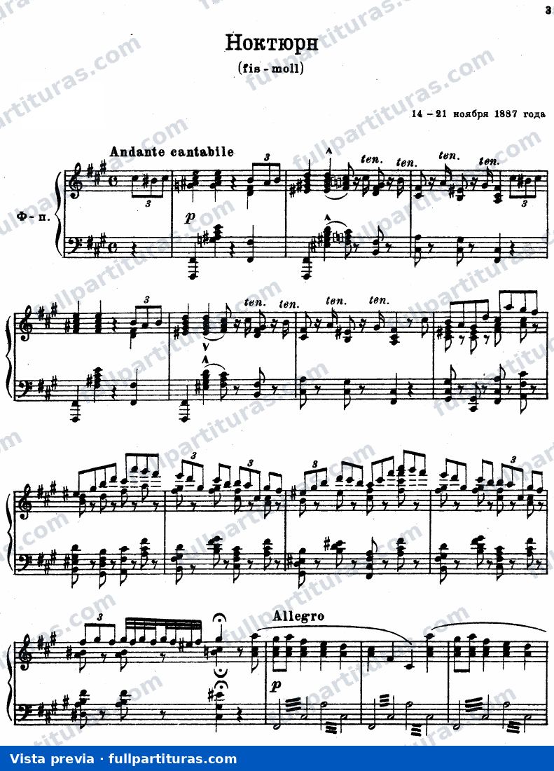 3 Nocturnes: Nocturno en F menor — preview