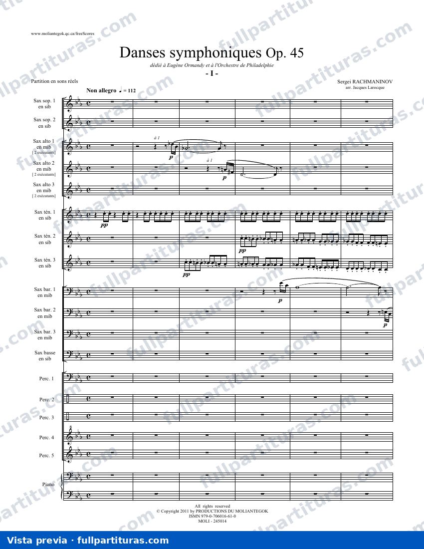 3 Nocturnes: Versión para 15 saxofones — preview
