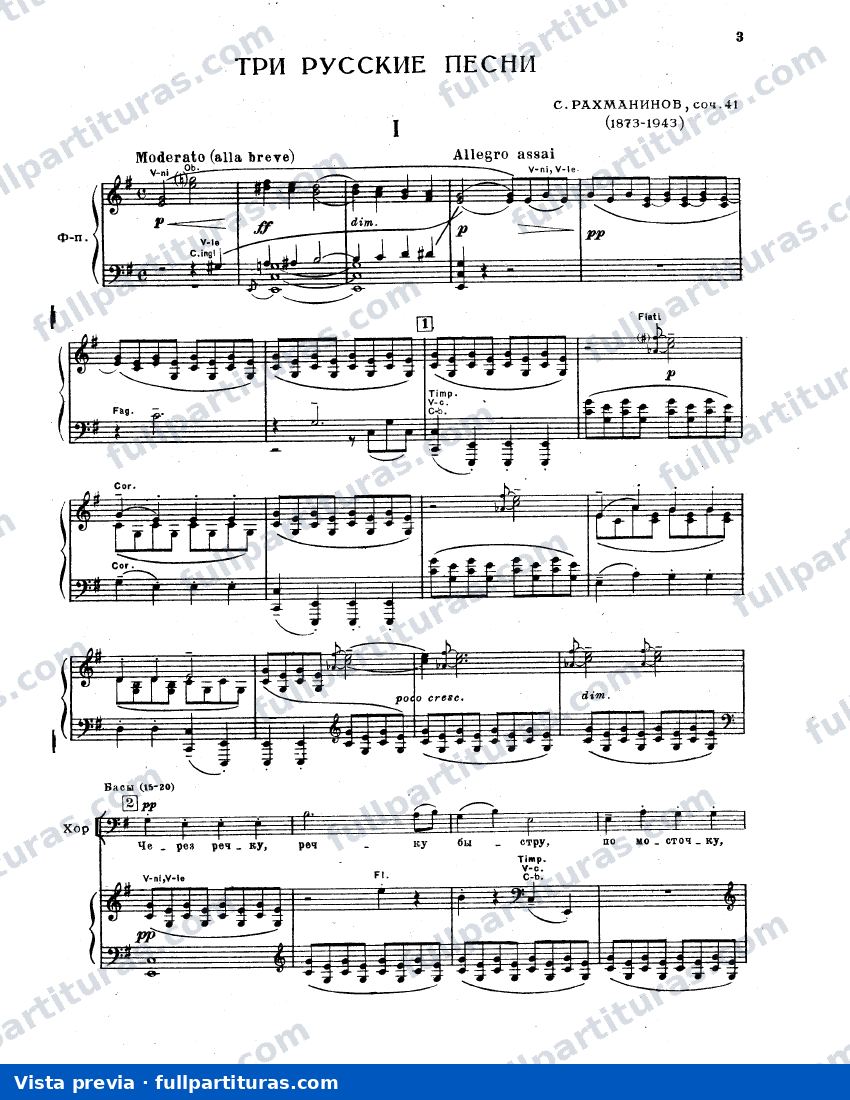 3 Nocturnes: 3 Russian Songs, Op.41 — preview