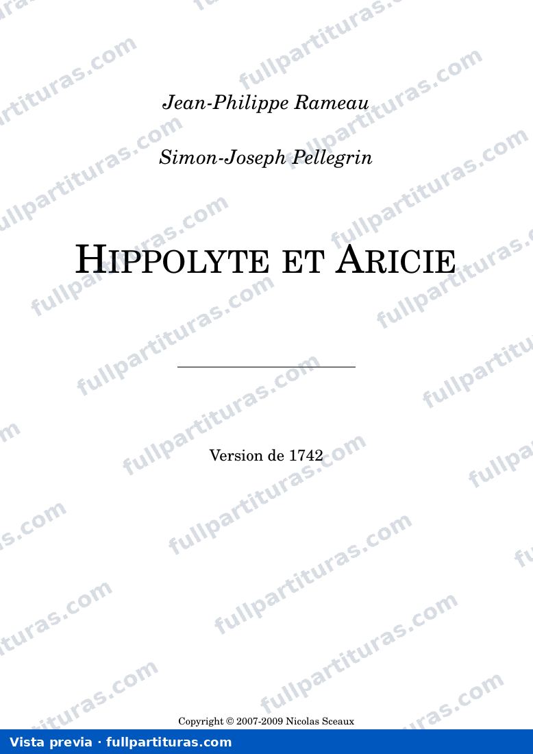 Hippolyte et Aricie — preview