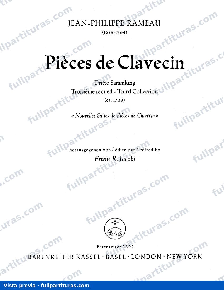 Nouvelles suites de pièces de clavecin — preview