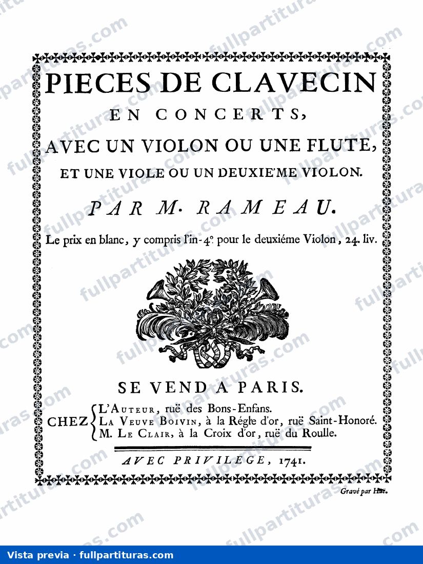 Pièces de clavecin en Concert — preview