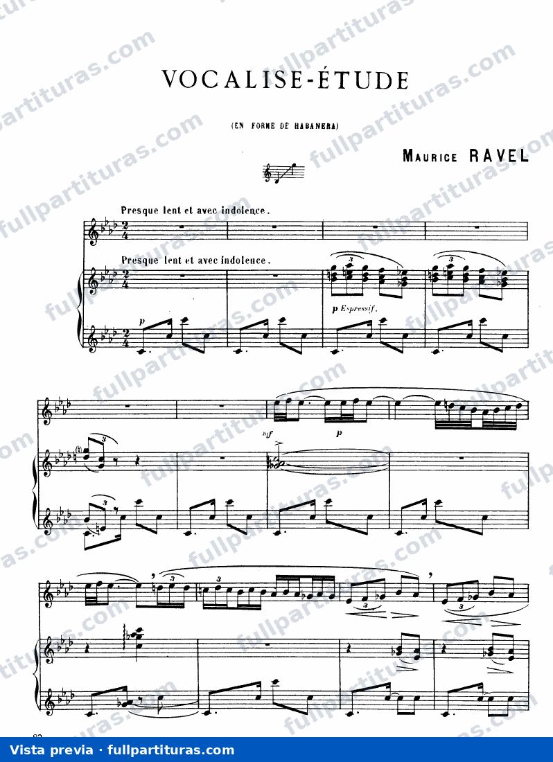 Mirois: Vocalise-étude en forma de Habanera (canto y piano) — preview