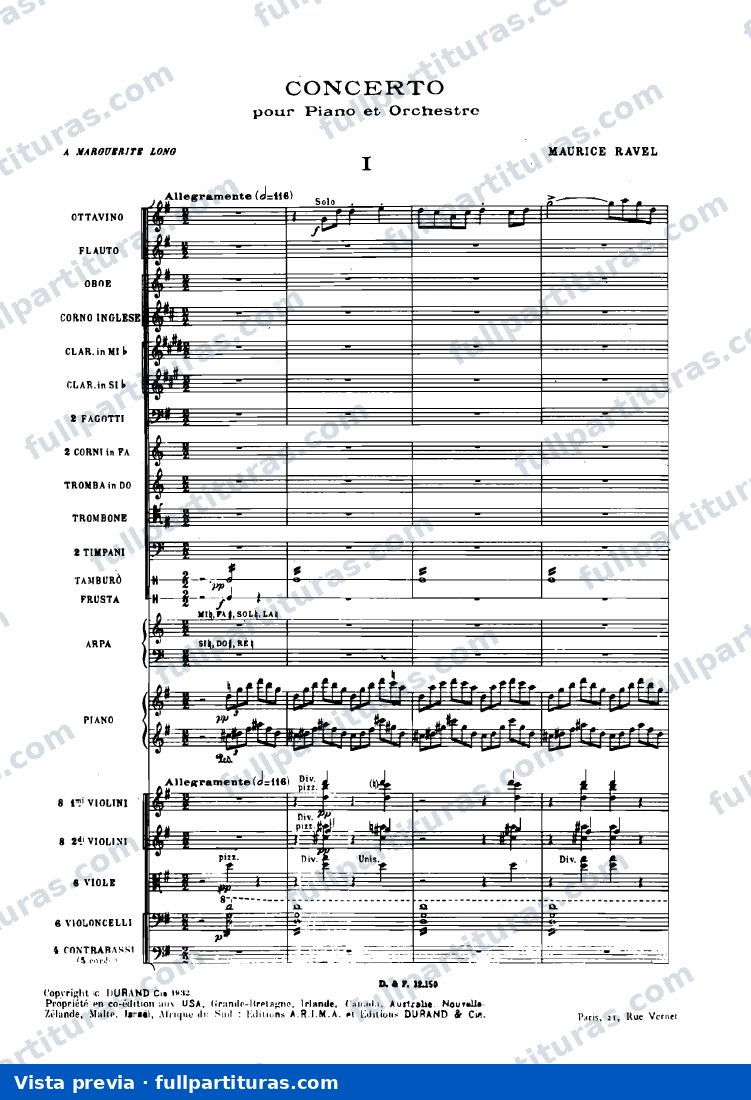 Concierto para piano en Sol: I Allegramente — preview