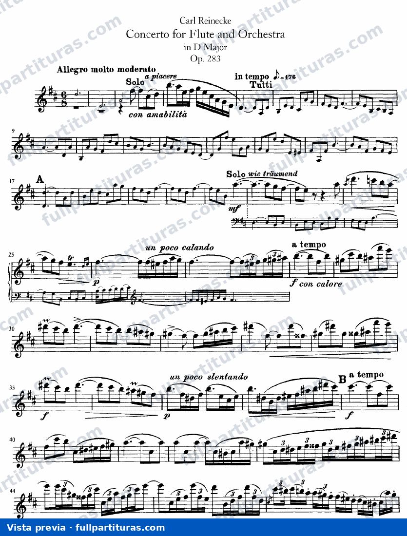 Concierto para Flauta y Orquesta en D mayor Op. 283 — preview
