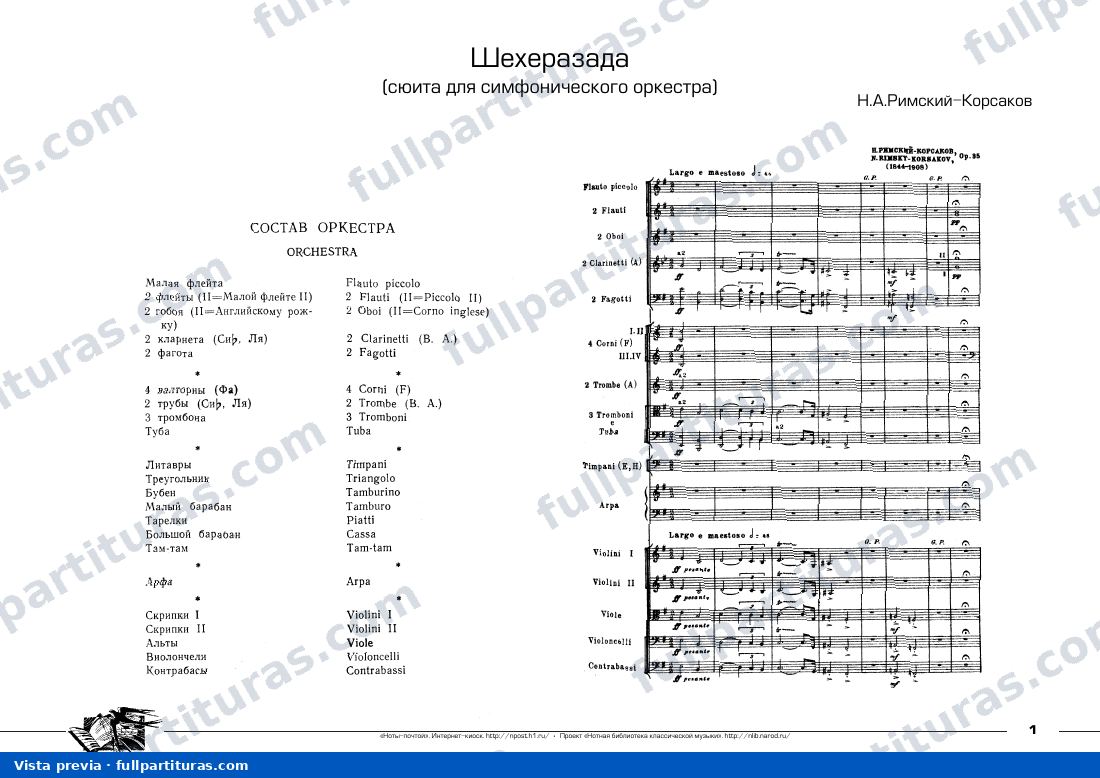 Scherazade: Scherazade Op. 35 - 1 — preview