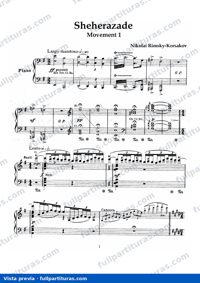 Scherazade: Versión para piano — preview