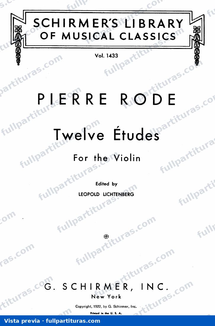 24 Caprices for Violin: 12 Etudes for Violin — preview